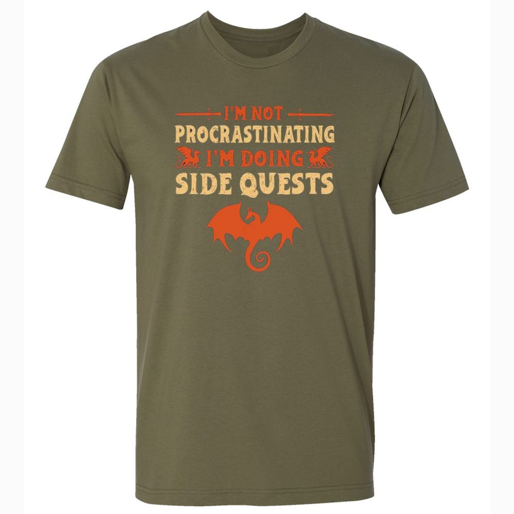 I'm Doing Side Quests Premium Unisex T-Shirt - Military Green - 5