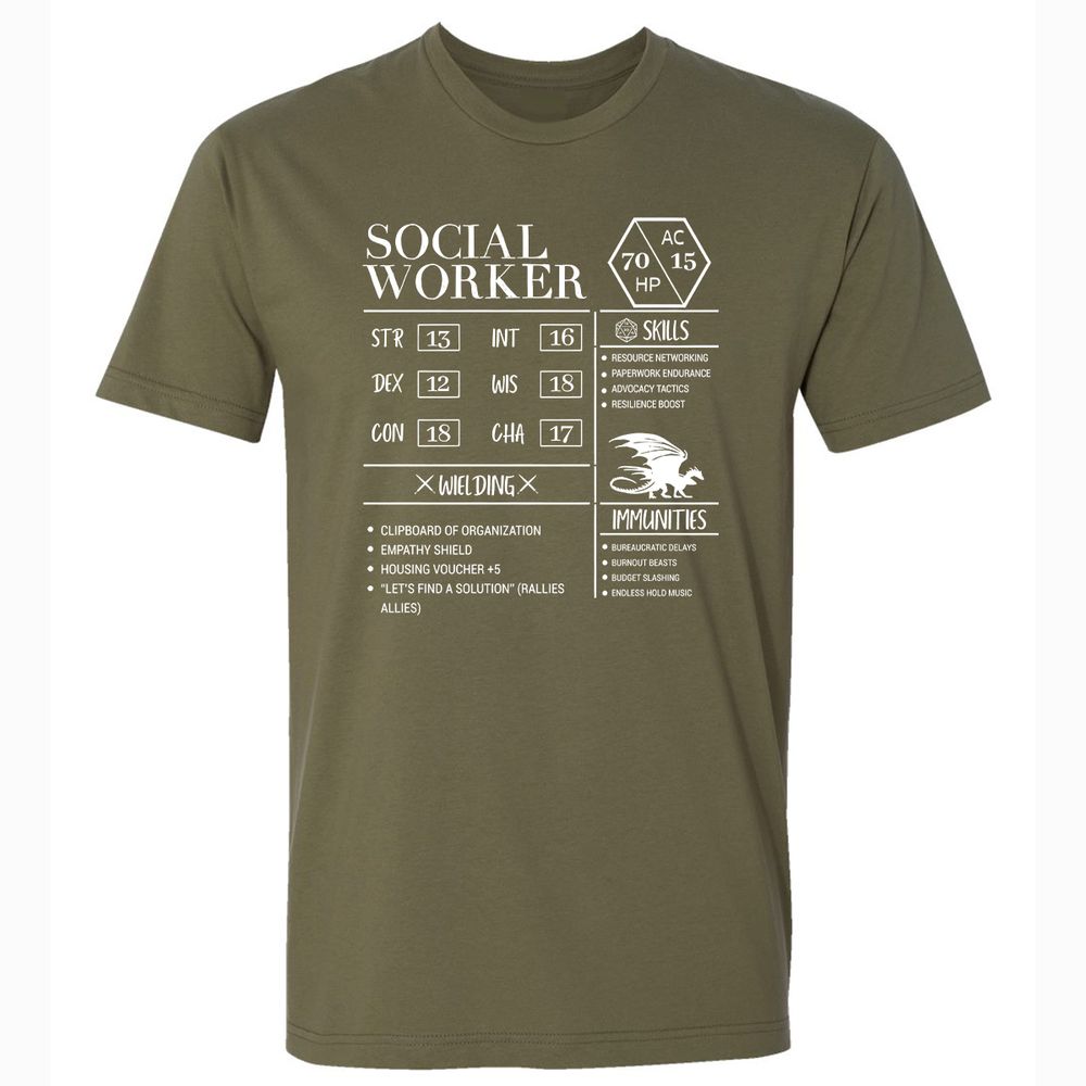Social Worker New Premium Unisex T-Shirt - Military Green - 5