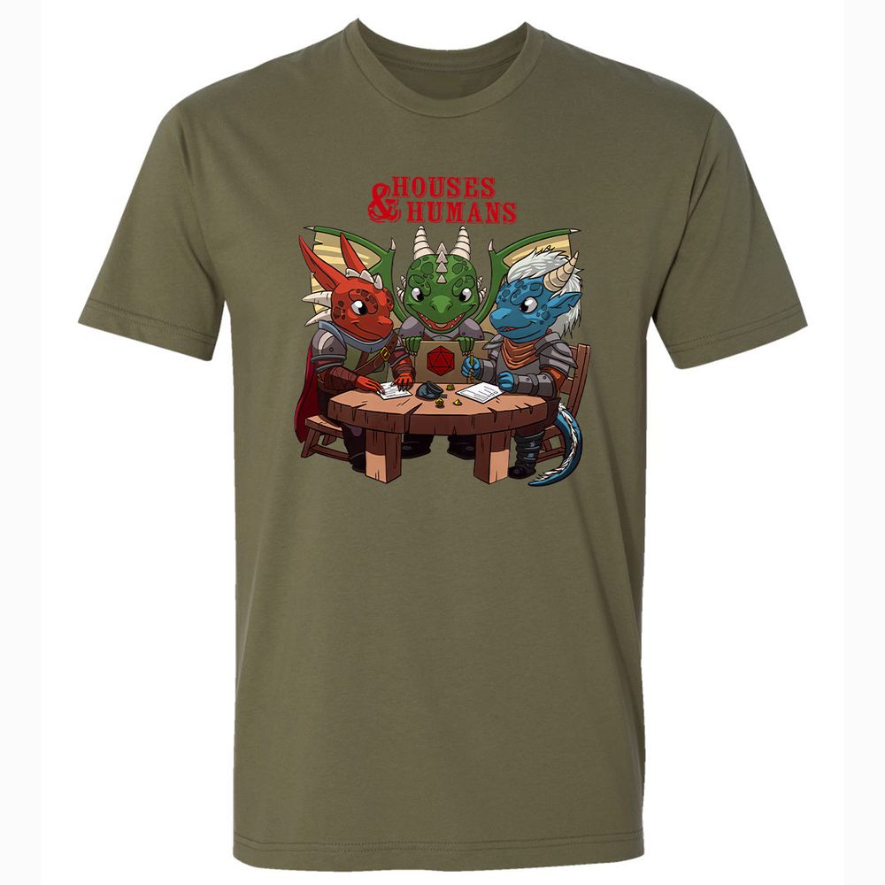 Houses & Humans Premium Unisex T-Shirt - Military Green - 5