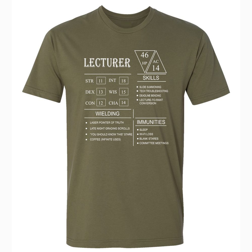 Lecturer New Premium Unisex T-Shirt - Military Green - 5
