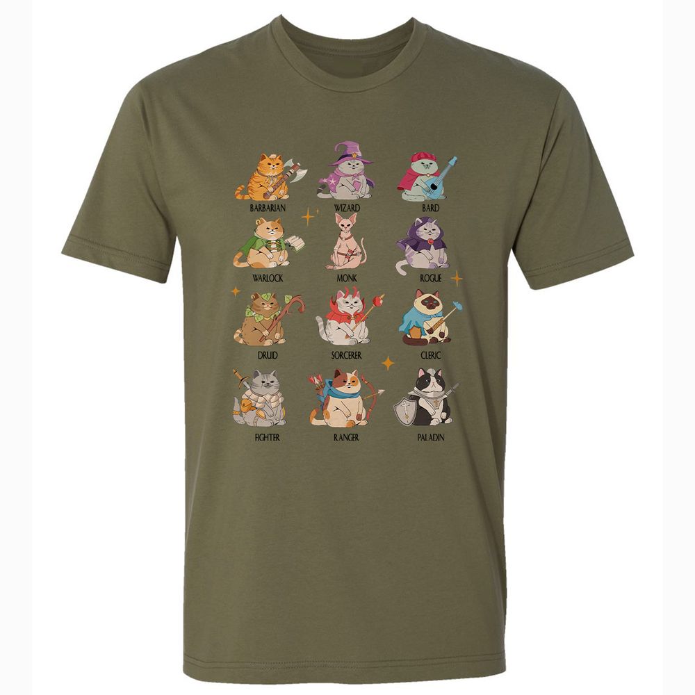 Dungeons And Cats Premium Unisex T-Shirt - Military Green - 5
