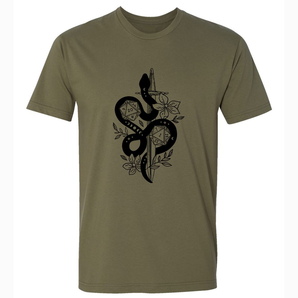 D20 Snake and Sword - Military Green - 5