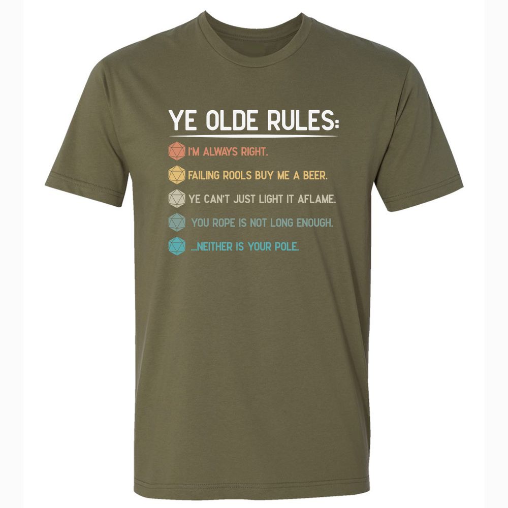 Dungeon Master Rules – Ye Olde RPG Premium Unisex T-Shirt - Military Green - 5