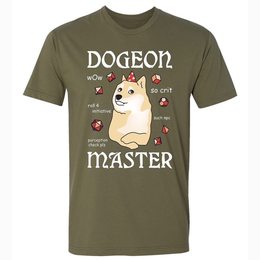 Dogeon Master Premium Unisex T-Shirt - Military Green - 5