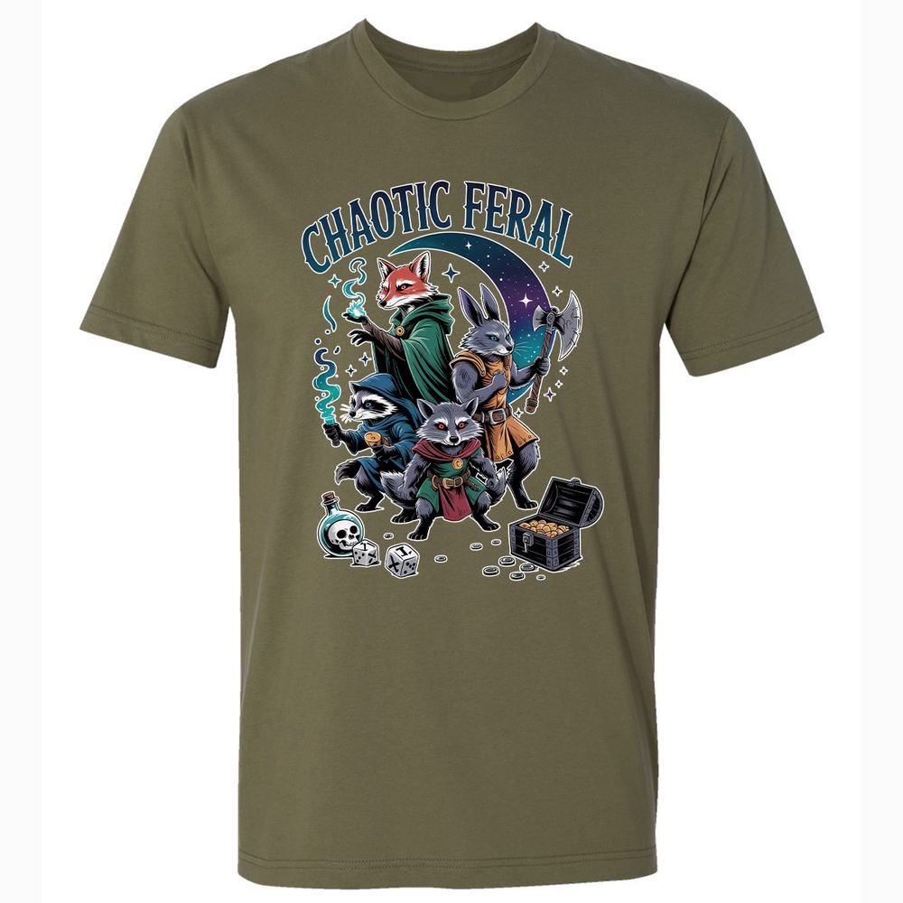 Chaotic Feral Premium Unisex T-Shirt - Military Green - 5