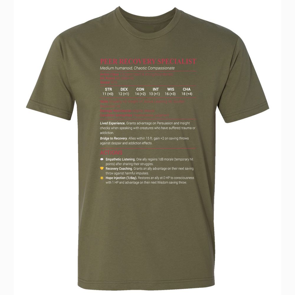 Peer Recovery Specialist Premium Unisex T-Shirt - Military Green - 5