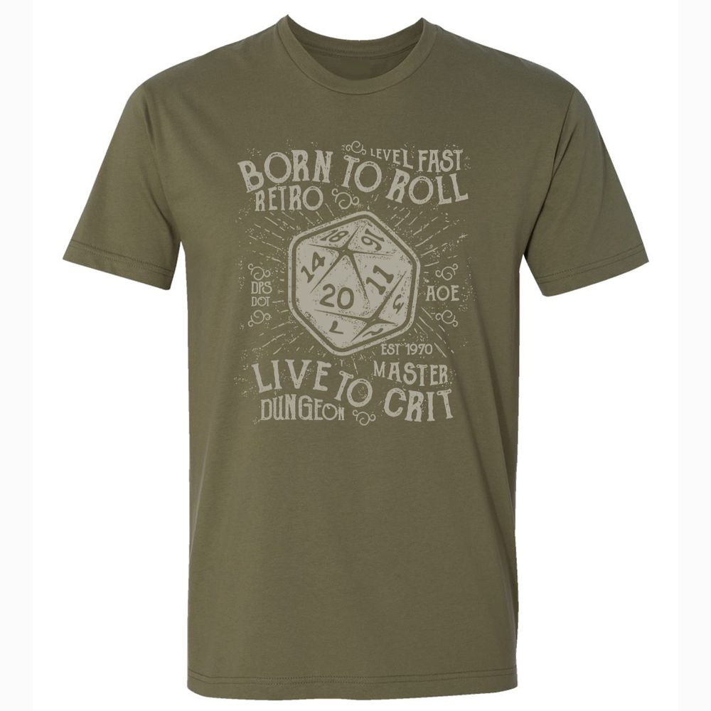 Born To Roll Live To Crit Premium Unisex T-Shirt - Military Green - 5