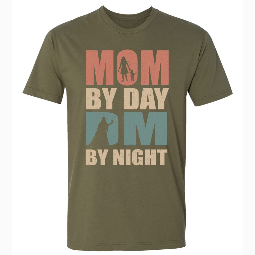 Mom By Day DM By Night Premium Unisex T-Shirt - Military Green - 5
