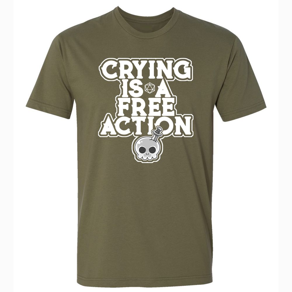 Crying Is A Free Action Premium Unisex T-Shirt - Military Green - 5