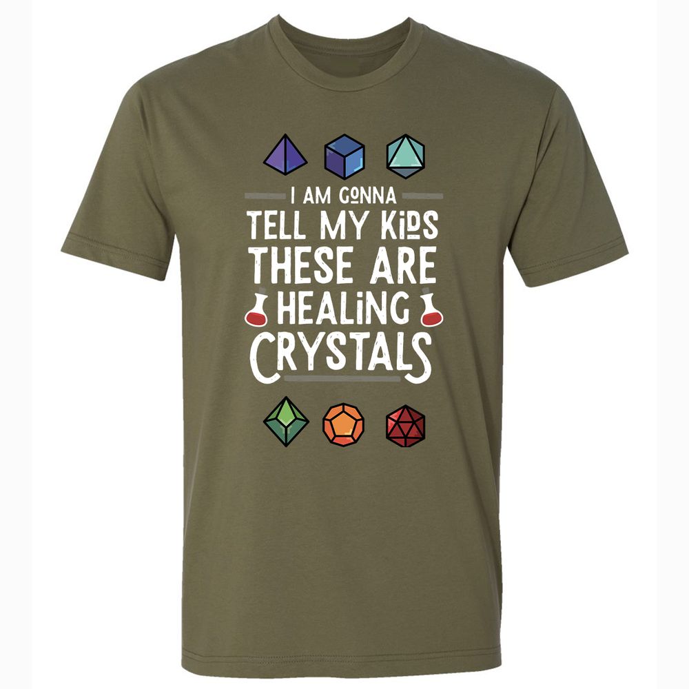 Healing Crystals Premium Unisex T-Shirt - Military Green - 5