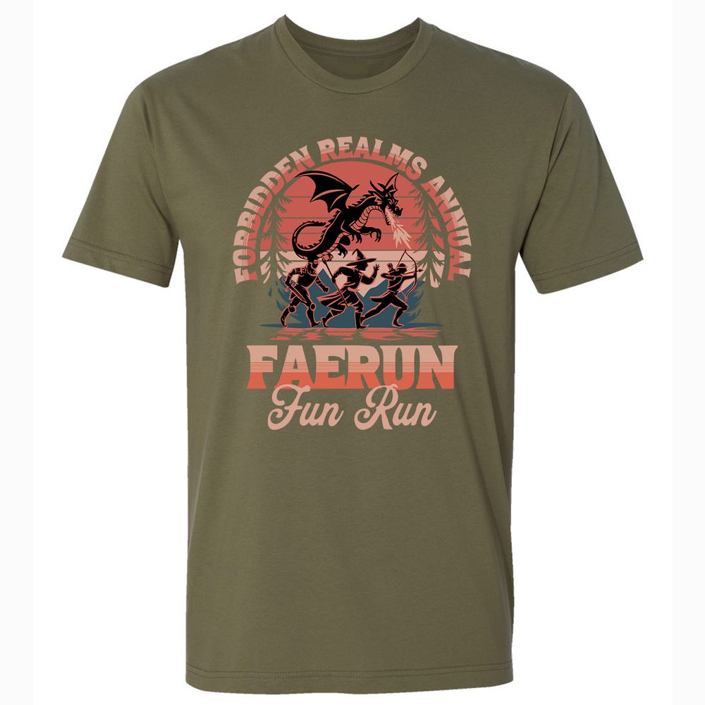 Faerun Fun Run Premium Unisex T-Shirt - Military Green - 5