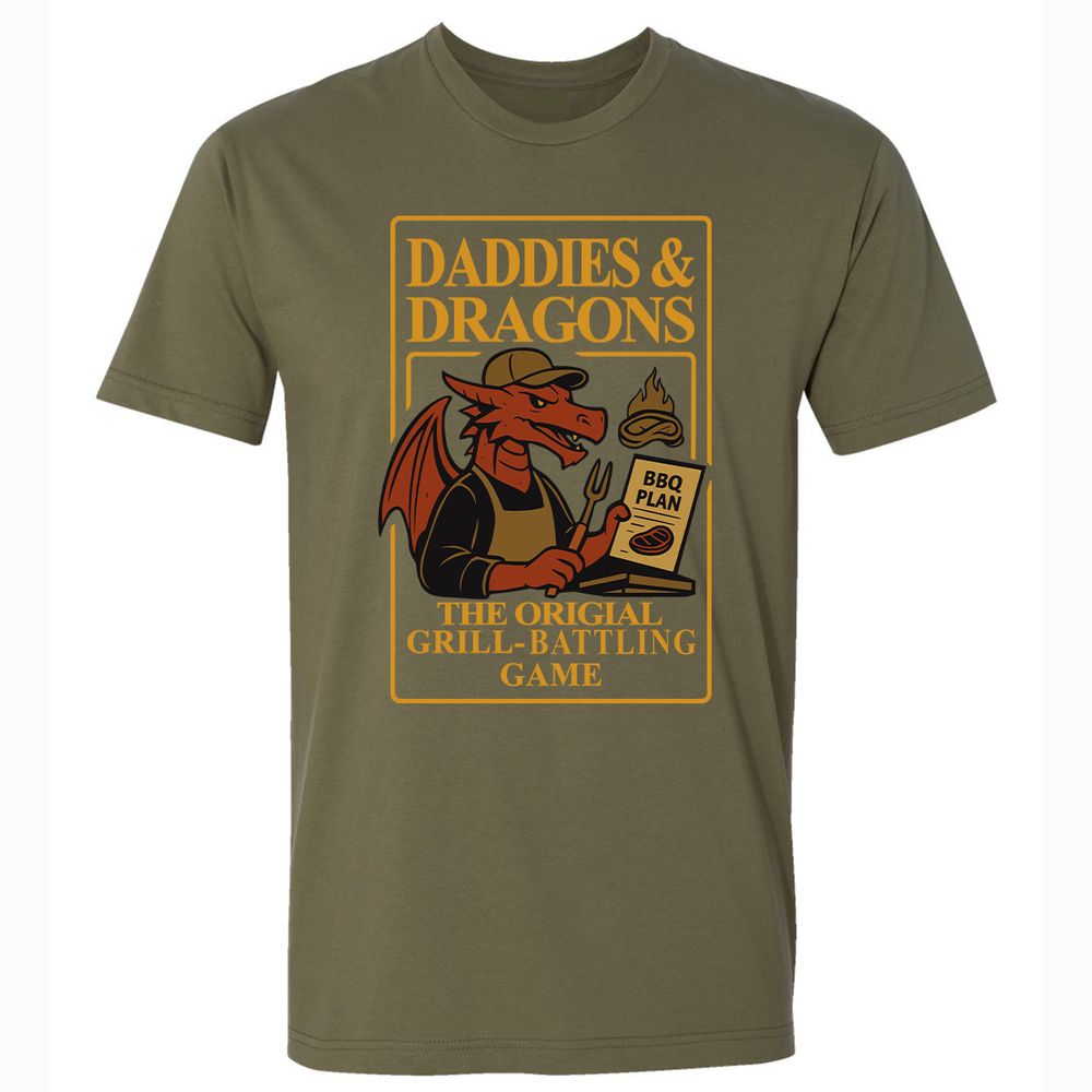Daddies & Dragons Premium Unisex T-Shirt - Military Green - 5
