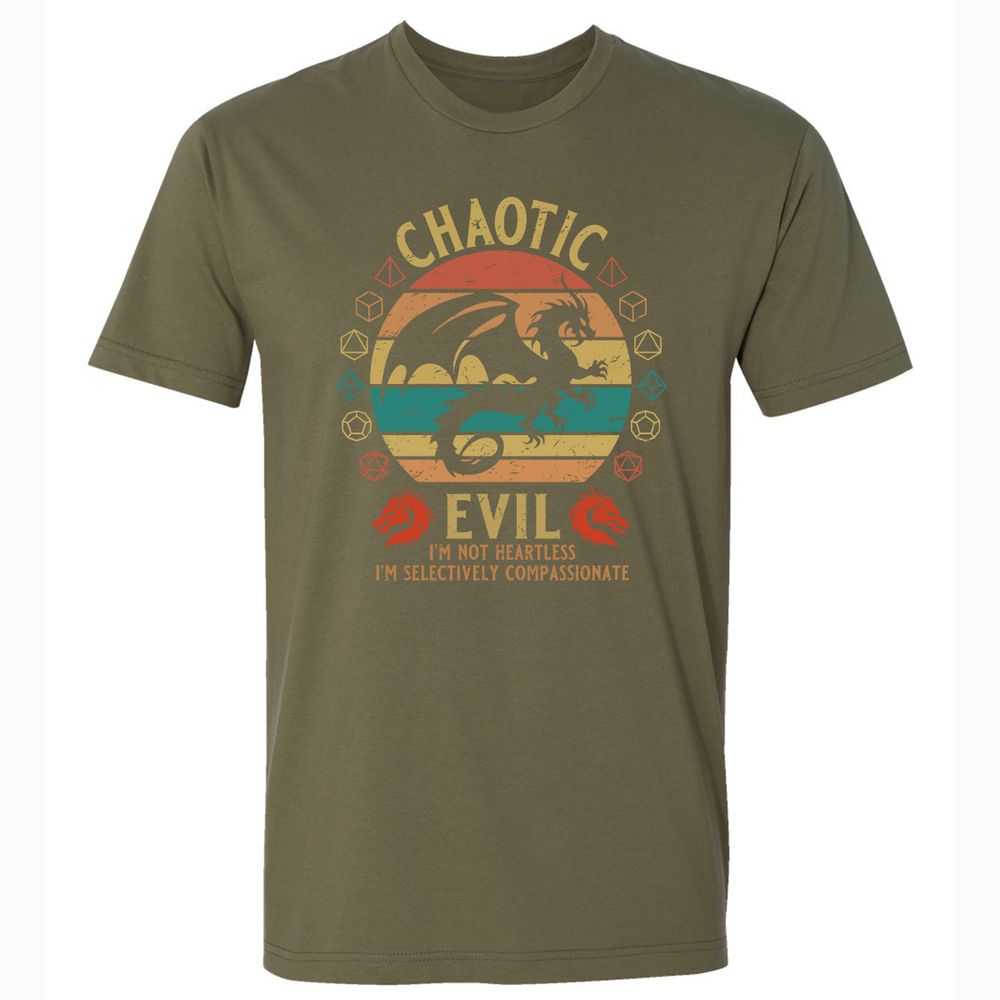 Chaotic Evil Premium Unisex T-Shirt - Military Green - 5