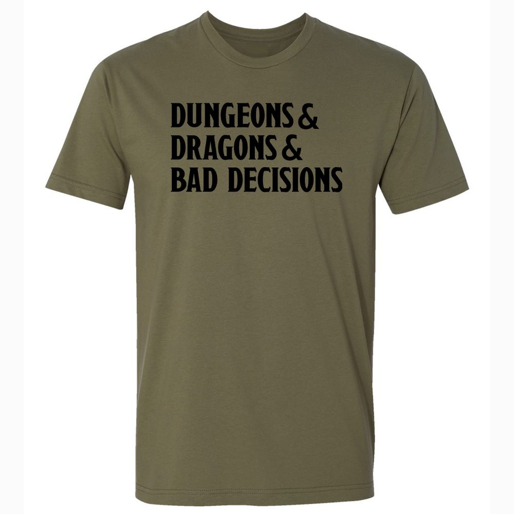 Bad Decisions Premium Unisex T-Shirt - Military Green - 5