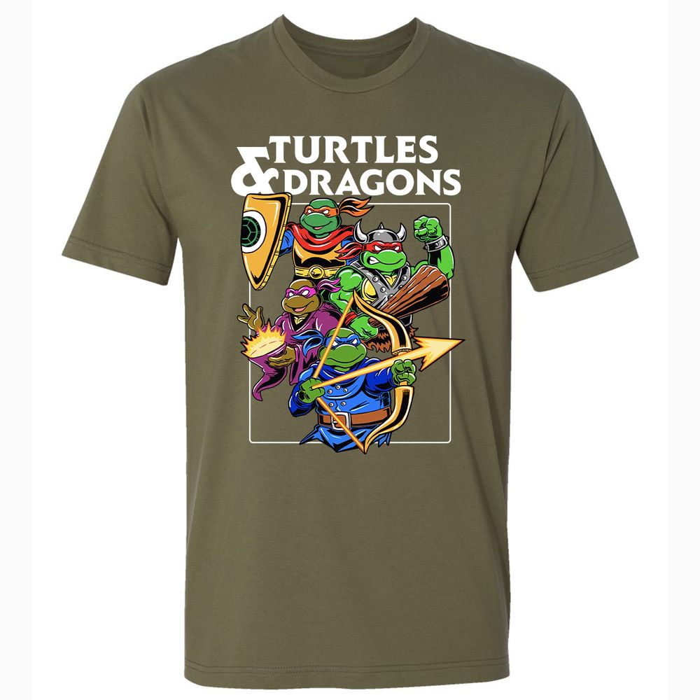 Turtles & Dragons Premium Unisex T-Shirt - Military Green - 5