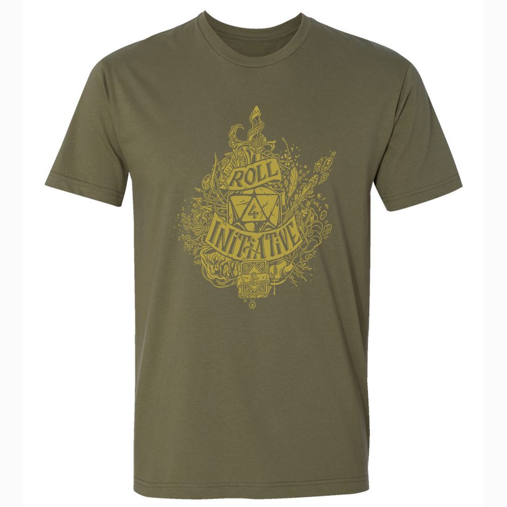 Roll Initiative Premium Unisex T-Shirt - Military Green - 5