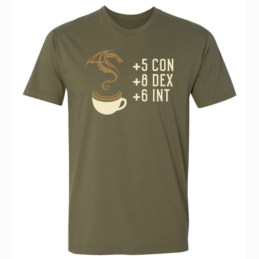 Coffee Dragon Premium Unisex T-Shirt - Military Green - 5