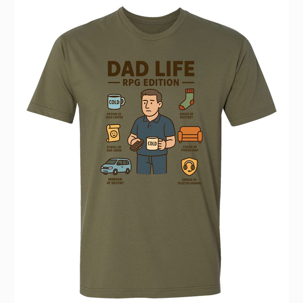 Dad Life RPG Edition Premium Unisex T-Shirt - Military Green - 5