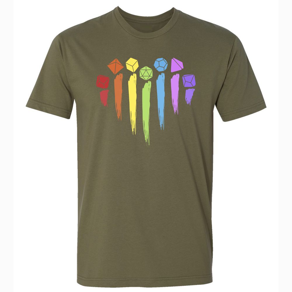 Dice Rainbow Heart Shape - Military Green - 5