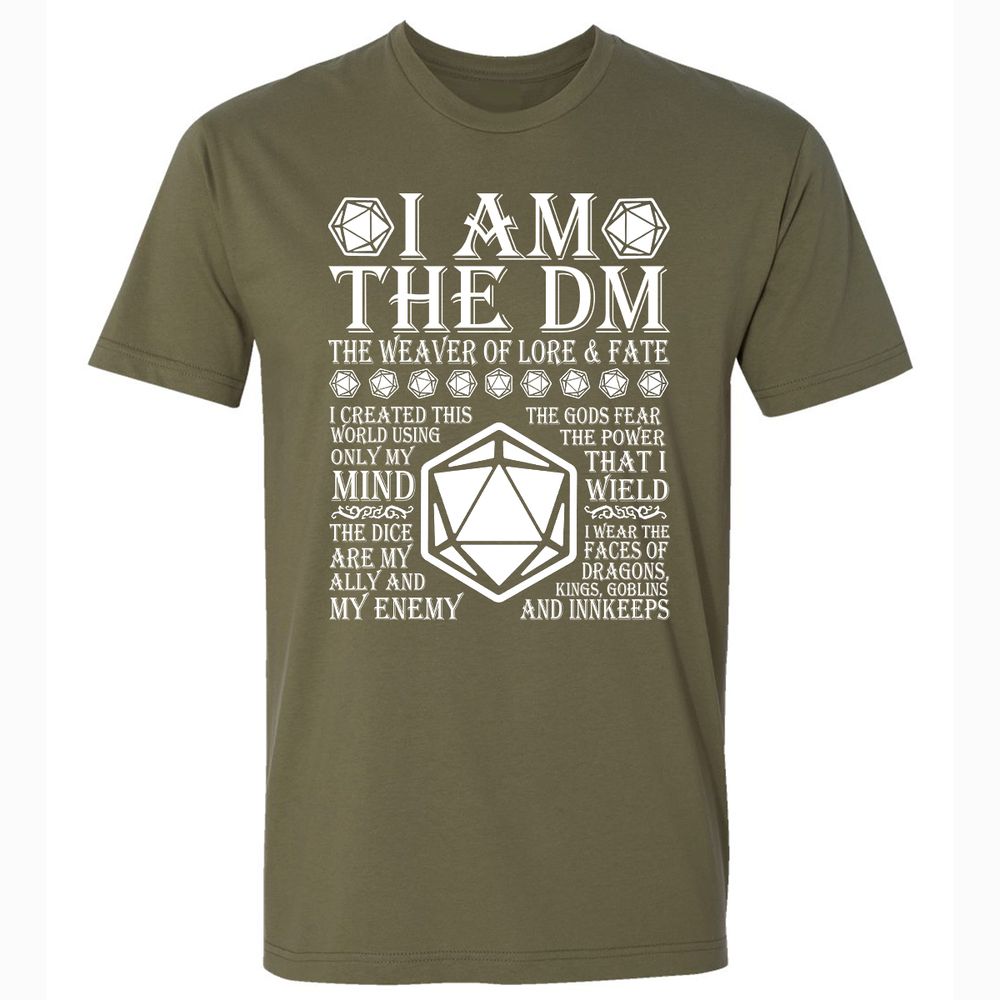 I Am The DM The Weaver Of Lore And Fate Premium Unisex T-Shirt - Military Green - 5