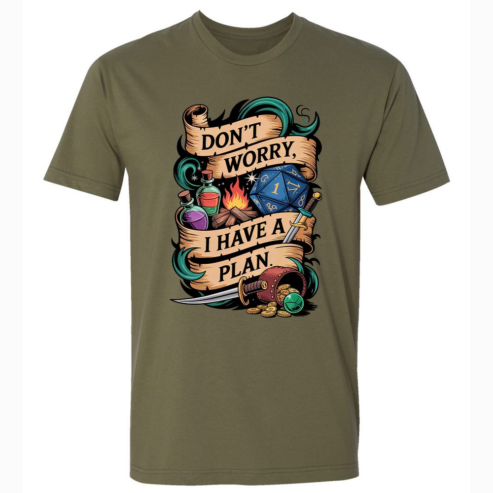 Don't Worry I Have A Plan Premium Unisex T-Shirt - Military Green - 5
