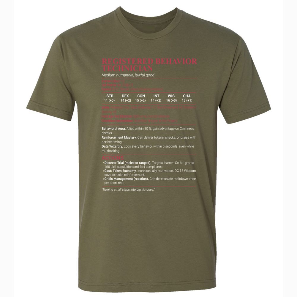 Registered Behavior Technician RBT Premium Unisex T-Shirt - Military Green - 5