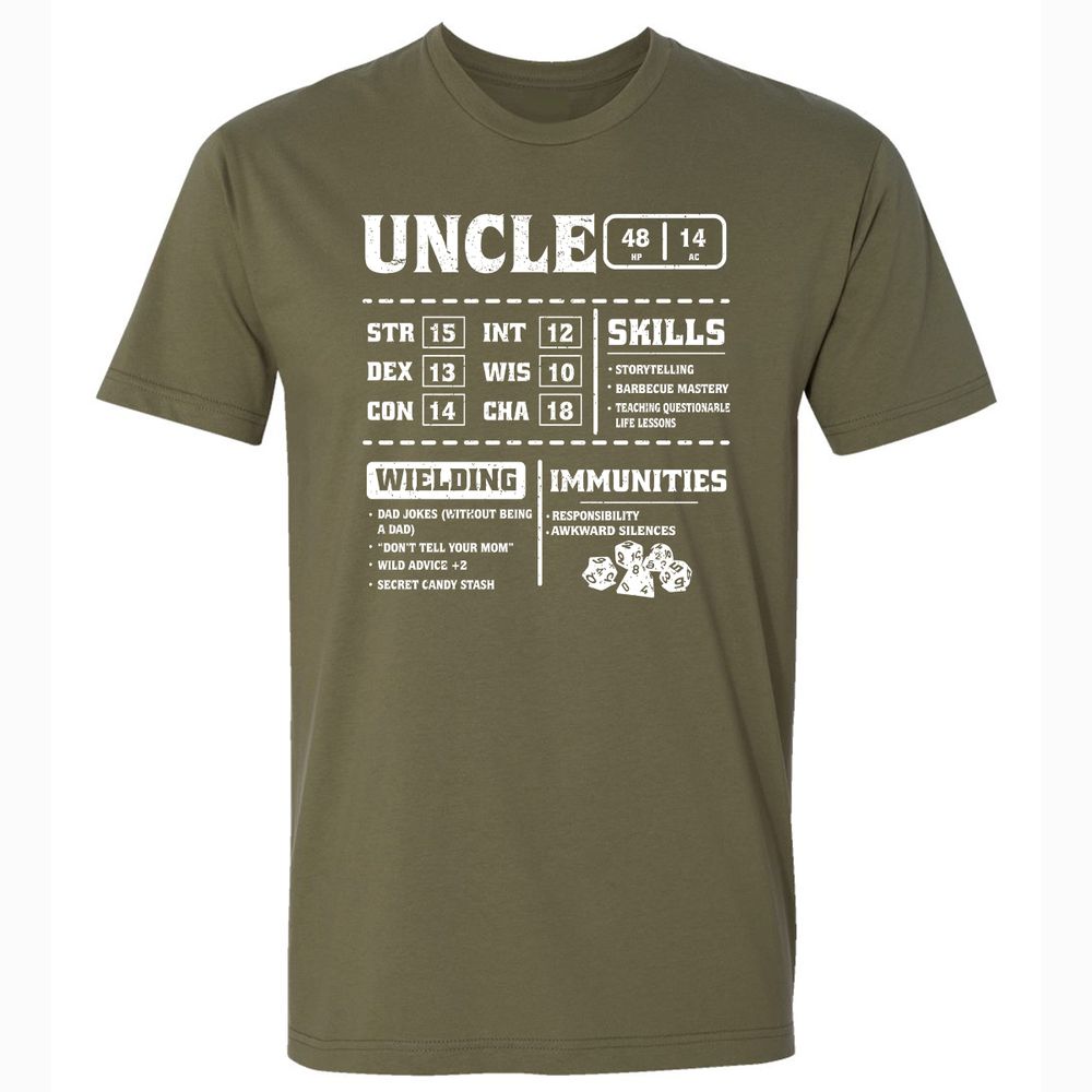 Uncle Stats Premium Unisex T-Shirt - Military Green - 5