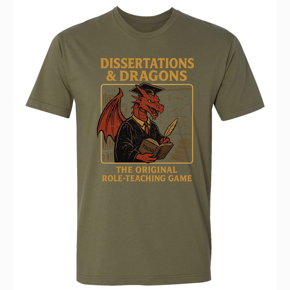 Disserations & Dragons Premium Unisex T-Shirt - Military Green - 5
