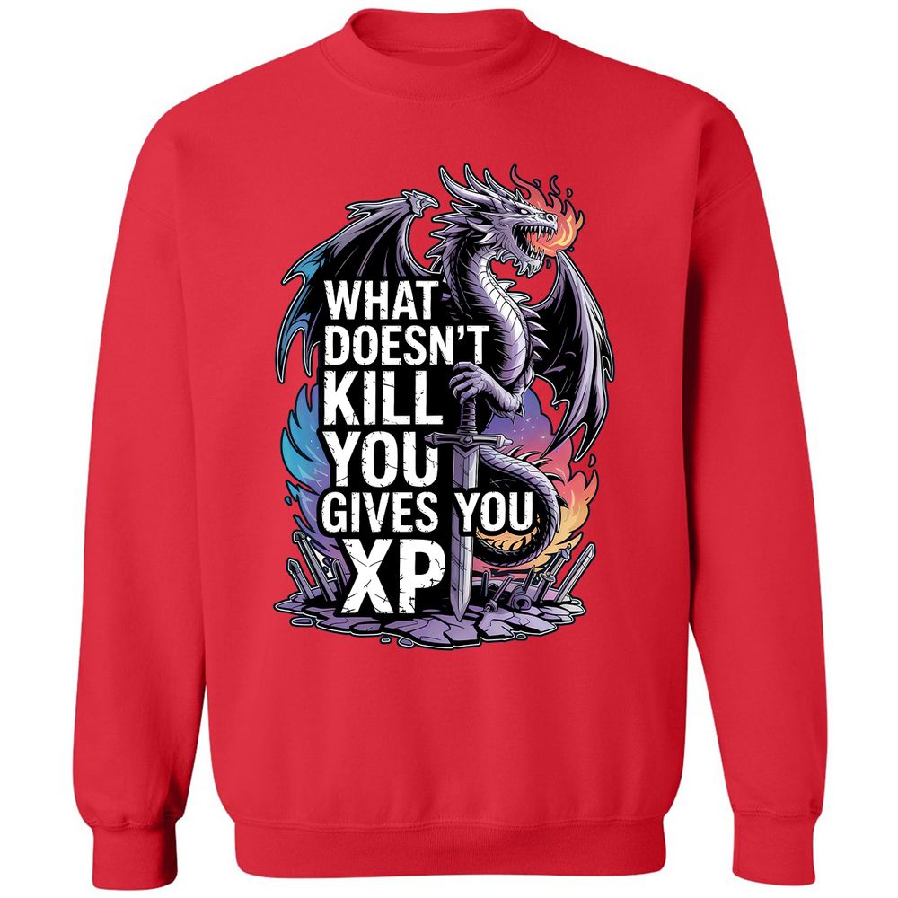 What Doesn't Kill You Dragon Classic Unisex Sweatshirt - Red - 5