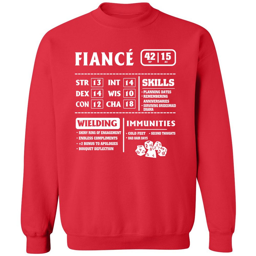 Fiance Stats Classic Unisex Sweatshirt - Red - 5