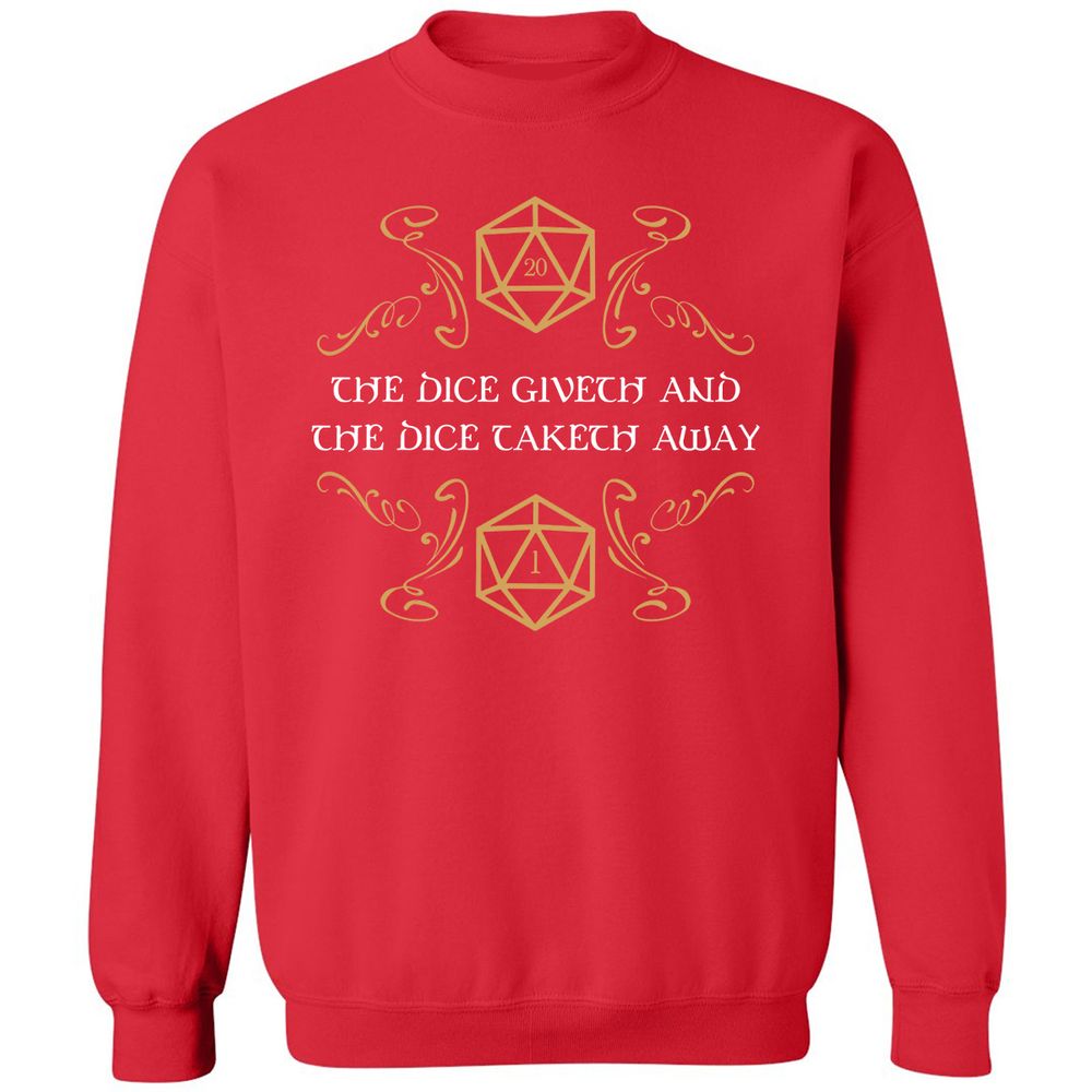 The Dice Giveth and Taketh Away Natural 20 and Critical Fail Classic Unisex Sweatshirt - Red - 5