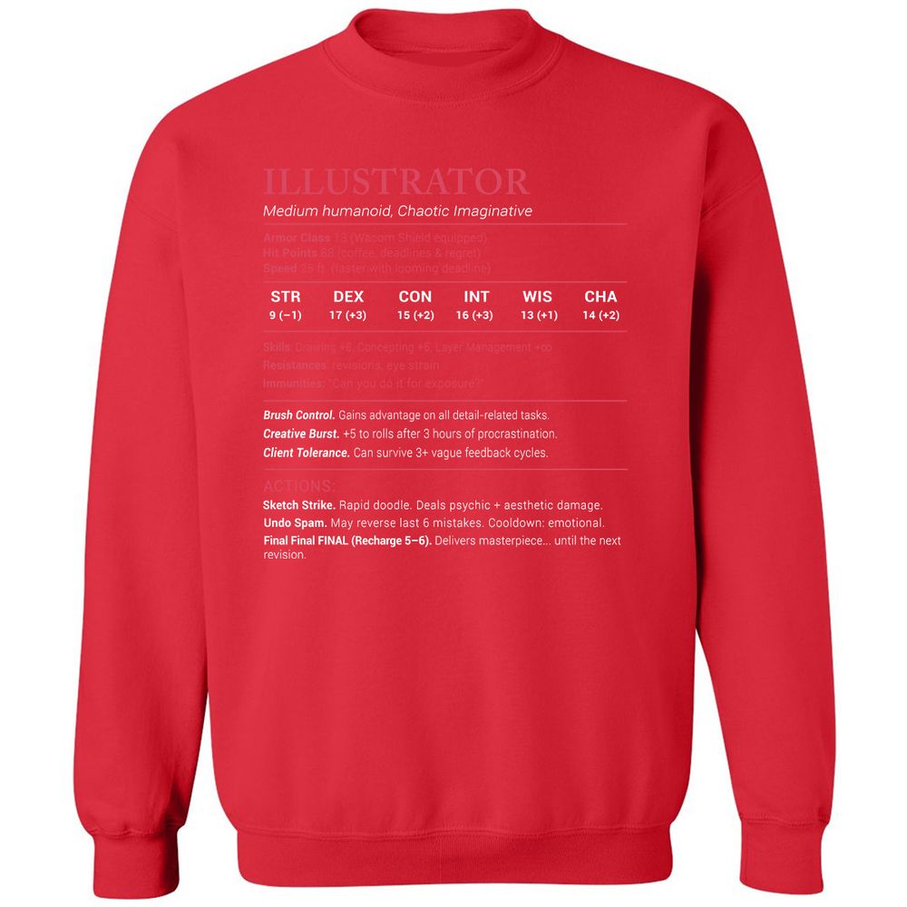 Illustrator Stats Classic Unisex Sweatshirt - Red - 5
