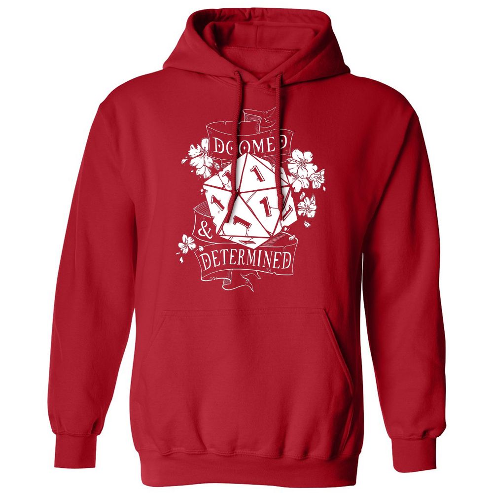 Doomed Determined Classic Unisex Hoodie - Red - 5