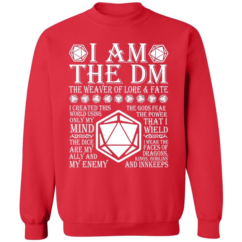 I Am The DM The Weaver Of Lore And Fate Classic Unisex Sweatshirt - Red - 5