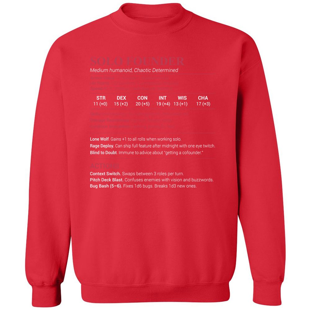 Solo Founder Classic Unisex Sweatshirt - Red - 5