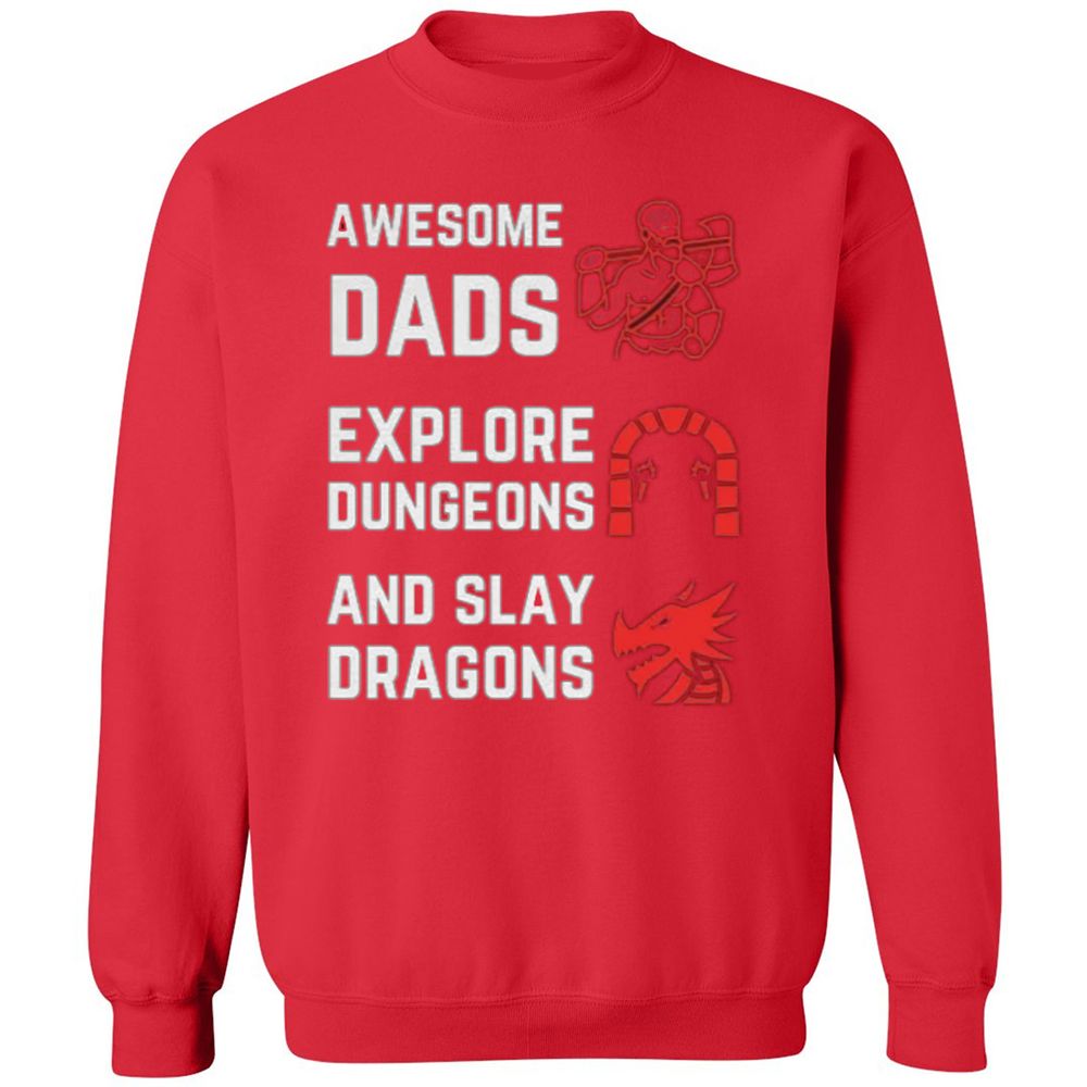Awesome Dad Fathers Day Classic Unisex Sweatshirt - Red - 5