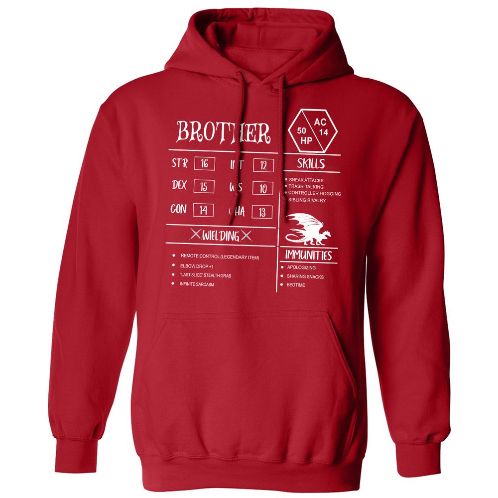 Brother Stats Classic Unisex Hoodie - Red - 5