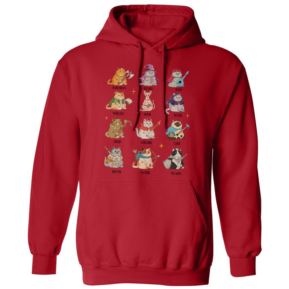 Dungeons And Cats Classic Unisex Hoodie - Red - 5