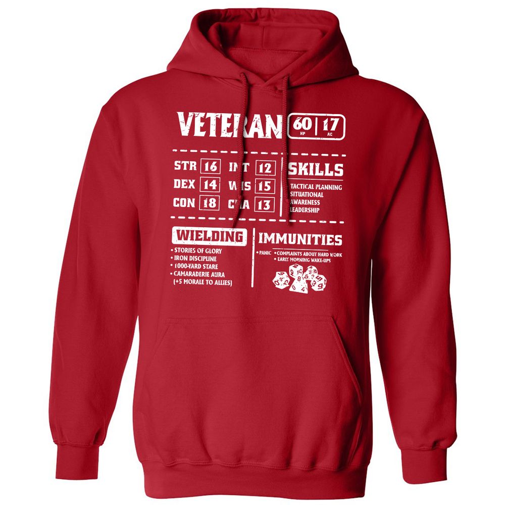 Veteran New Ver. Classic Unisex Hoodie - Red - 5