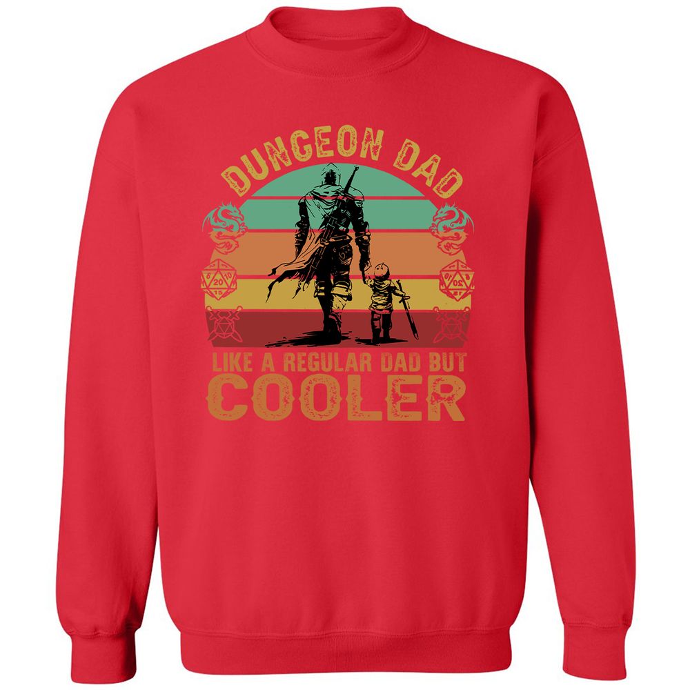 Dungeon Dad Like A Regular Dad Classic Unisex Sweatshirt - Red - 5