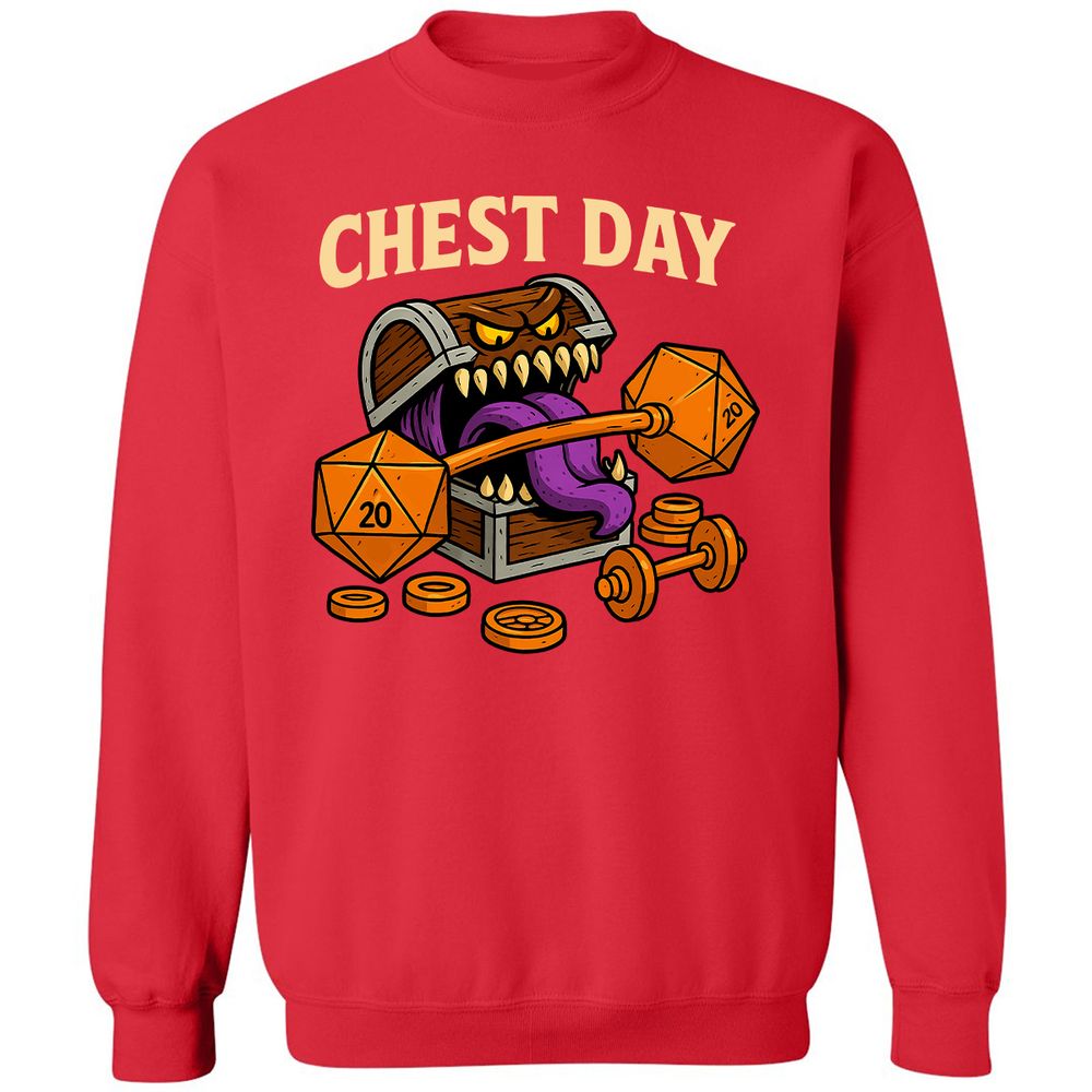 Chest Day Classic Unisex Sweatshirt - Red - 5