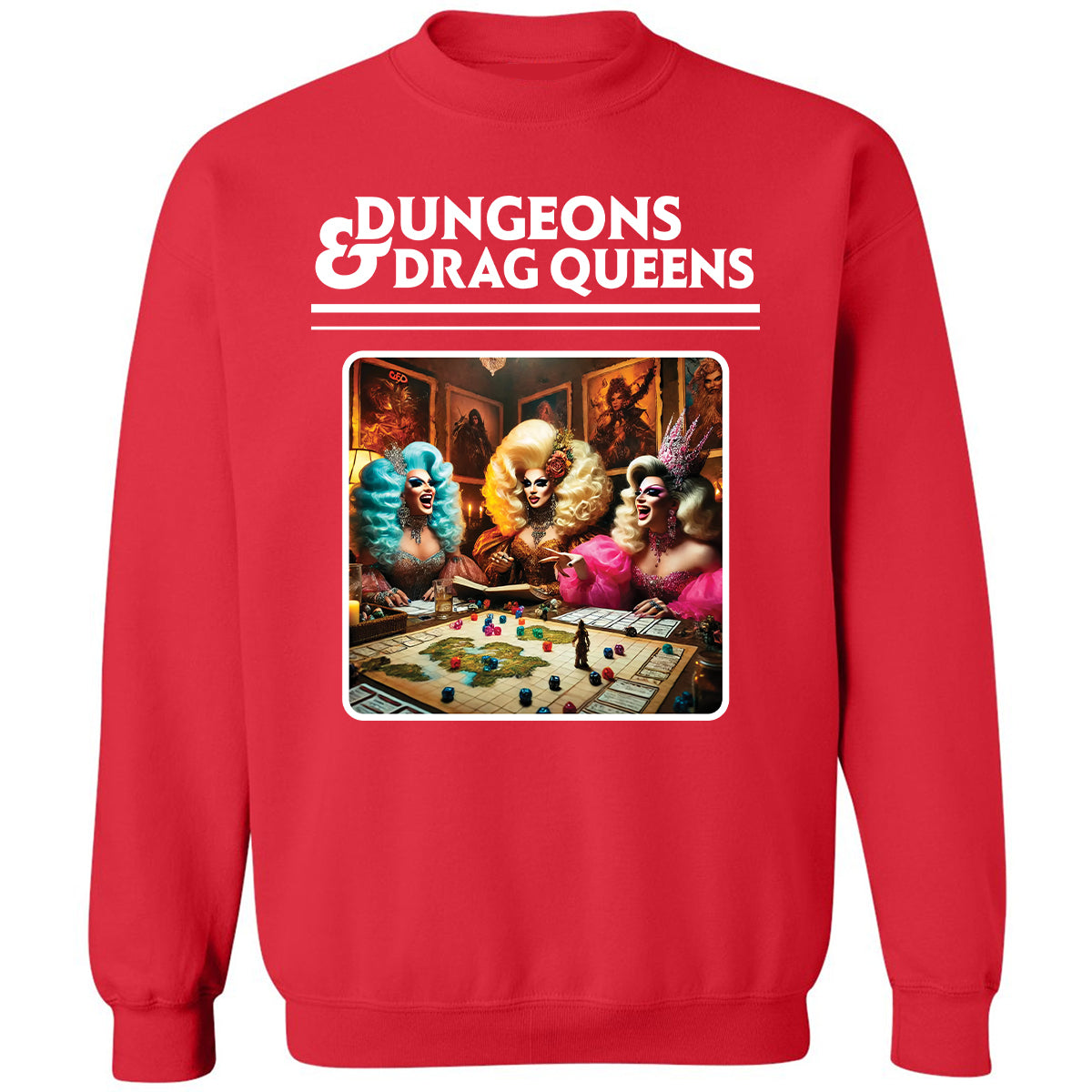 Dungeons & Drag Queens Classic Unisex Sweatshirt - Red - 5