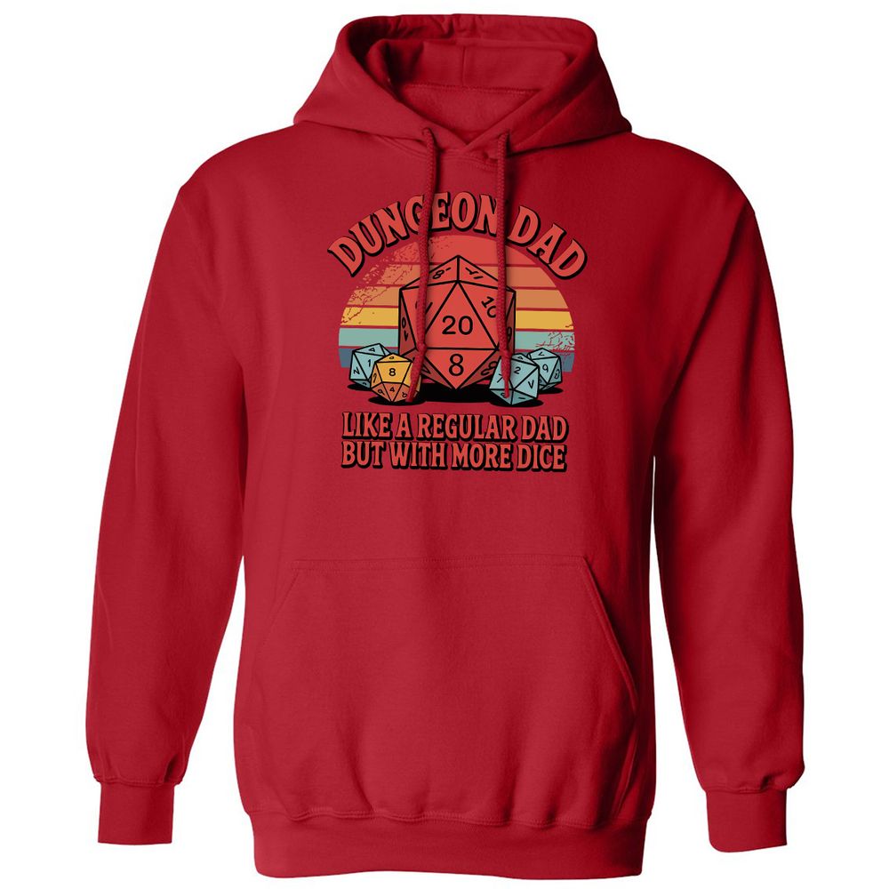 Dungeon Dad With More Dice Classic Unisex Hoodie - Red - 5