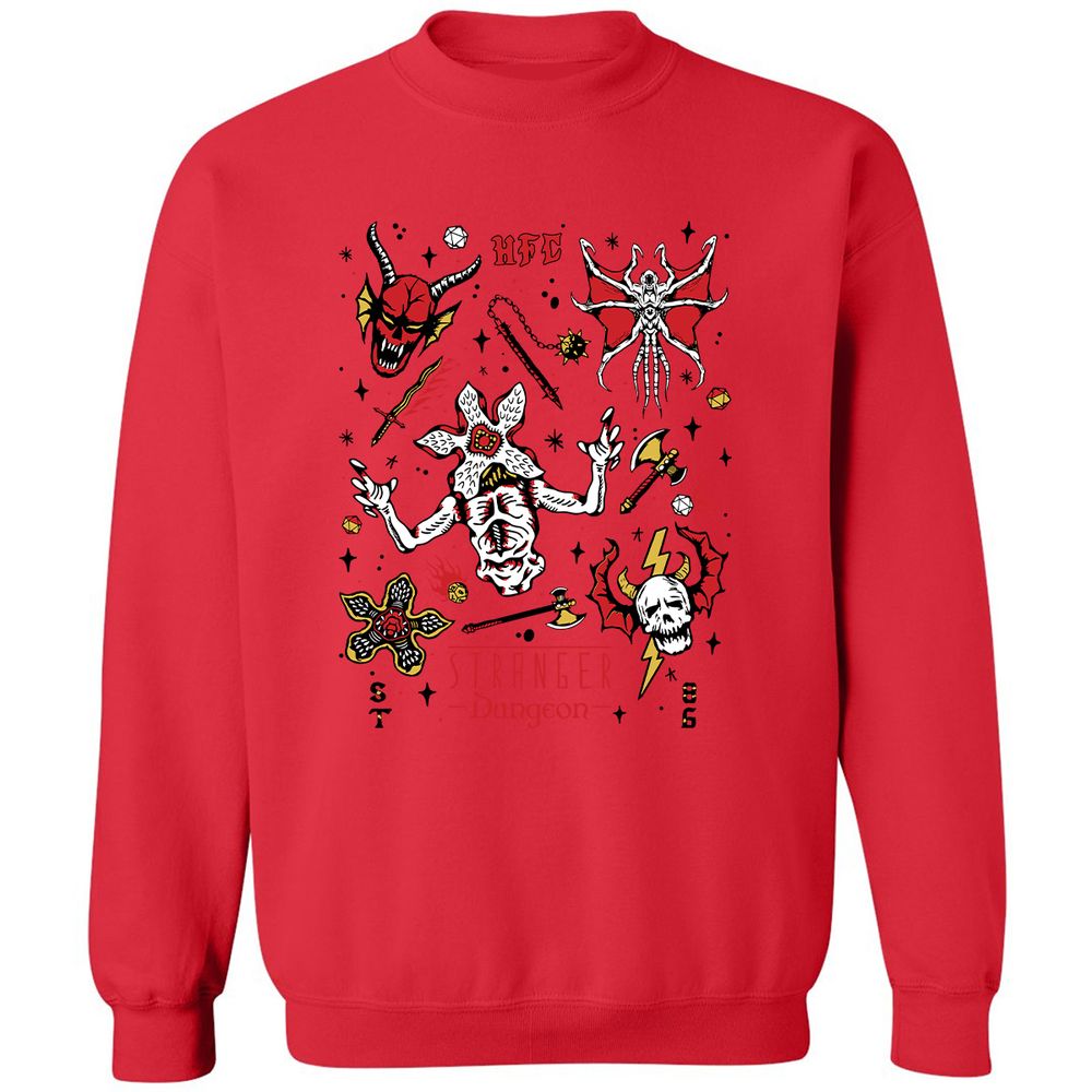 STRANGER DUNGEON Classic Unisex Sweatshirt - Red - 5