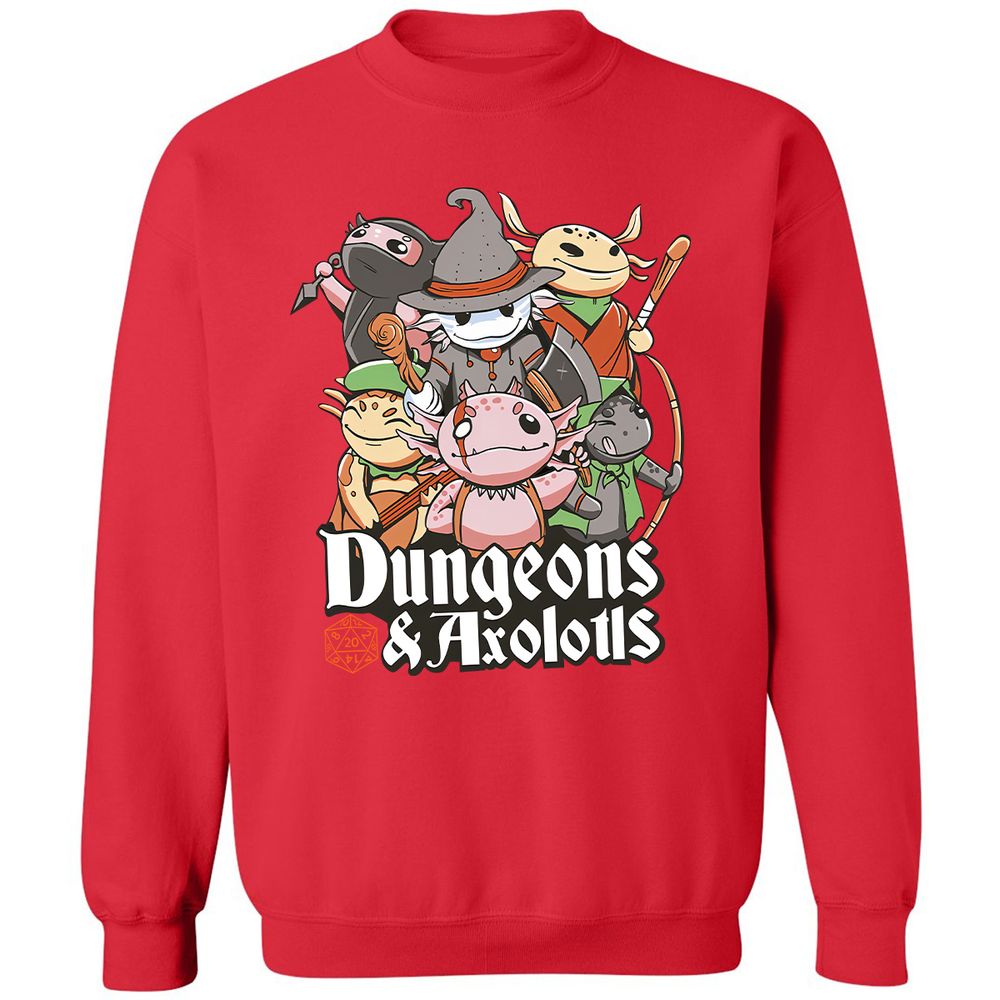 Dungeons And Axolotls Classic Unisex Sweatshirt - Red - 5