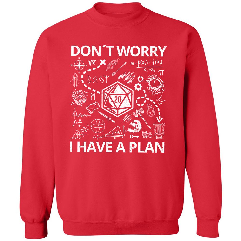 Don't Worry I Have A Plan Classic Unisex Sweatshirt - Red - 5