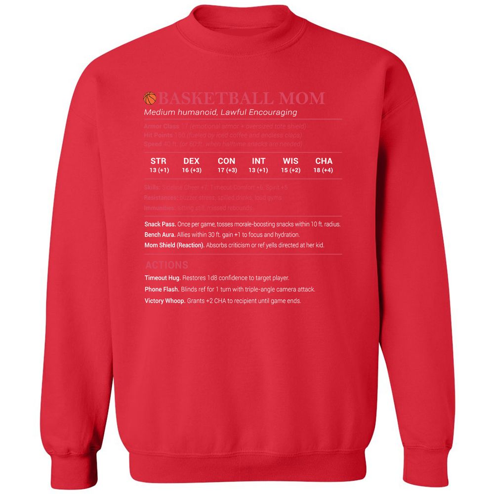 Basketball Mom Classic Unisex Sweatshirt - Red - 5