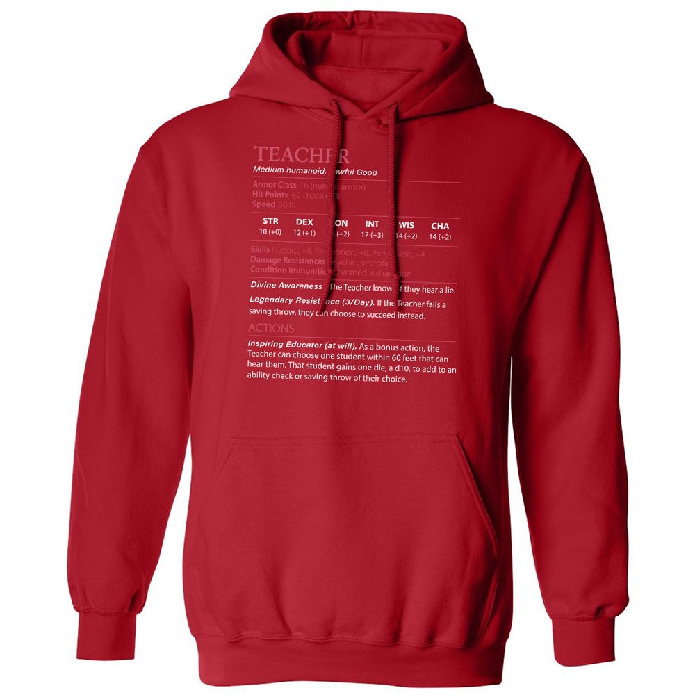 Teacher Classic Unisex Hoodie - Red - 5
