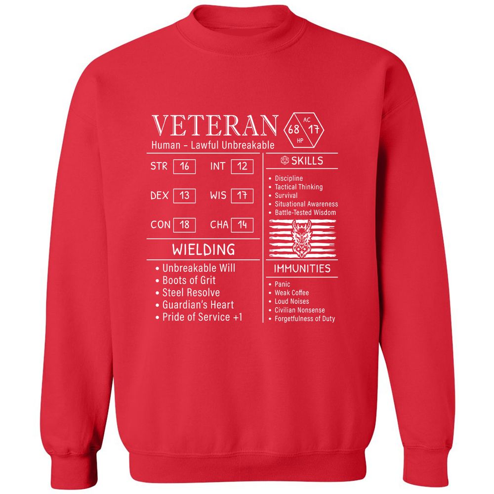 2710 veteran stats new Classic Unisex Sweatshirt - Red - 5