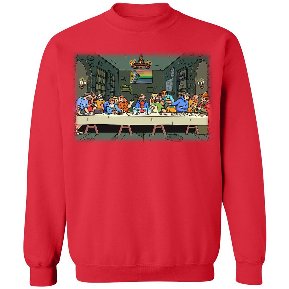 DnD Characters Pride Themed The Last Supper Shirt Classic Unisex Sweatshirt - Red - 5
